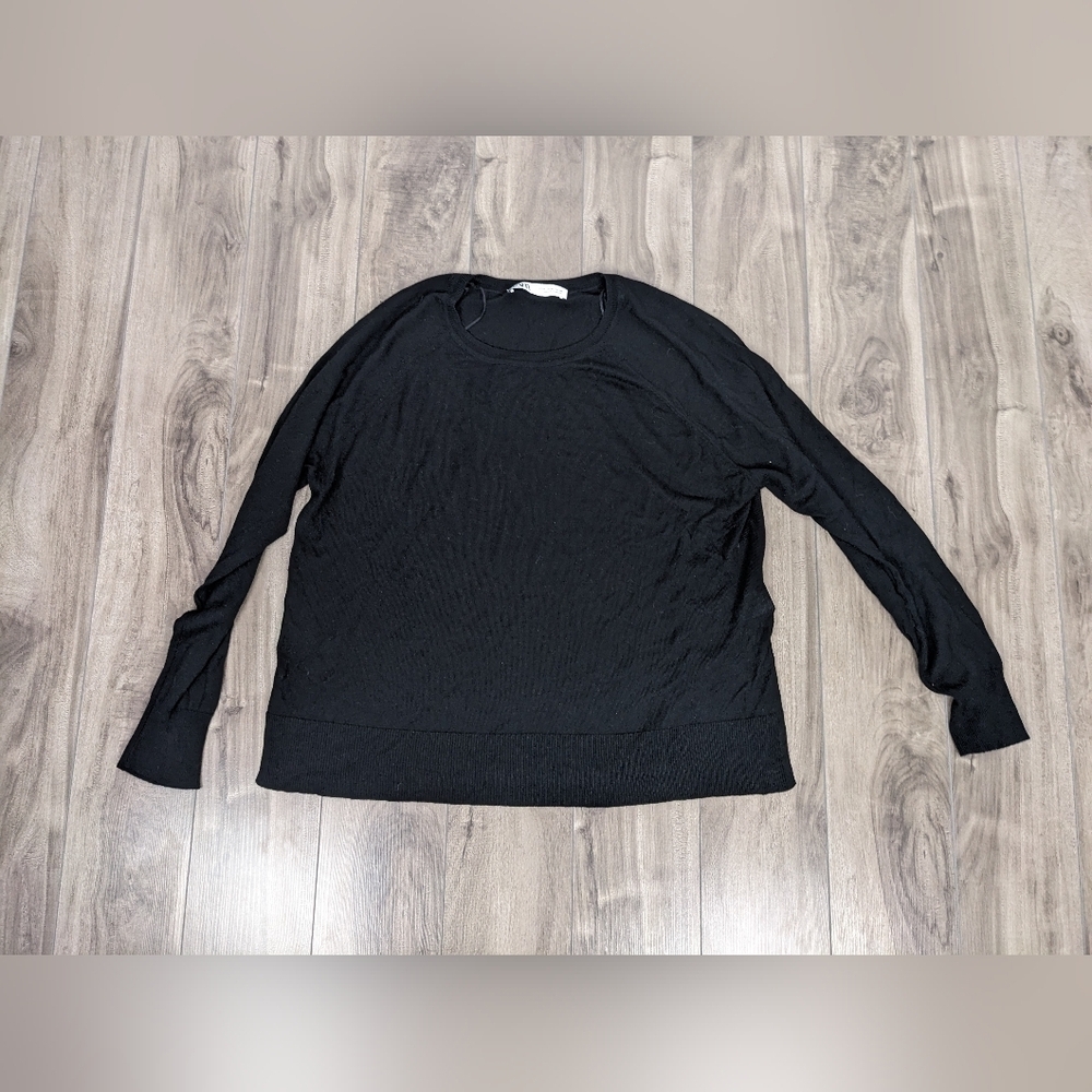 Zara fine knit sweater Black Medium